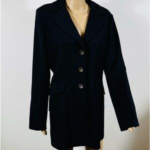 Cabi black blazer size 14 3-button military suit jacket classic lapel